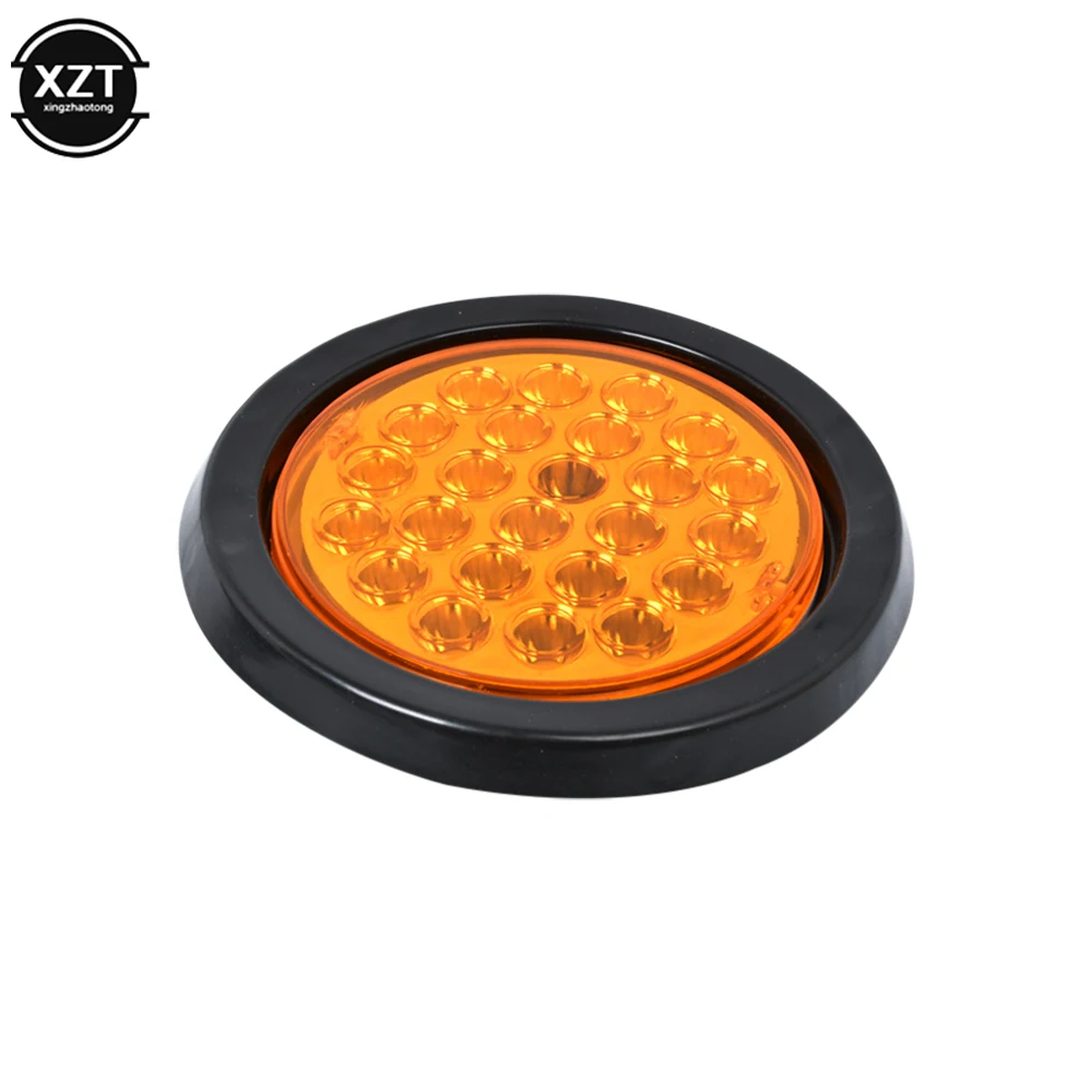 Luz trasera redonda para coche, indicador de advertencia de giro, Reflector, ATV, 1 piezas, 12V, 24V, 24 LED