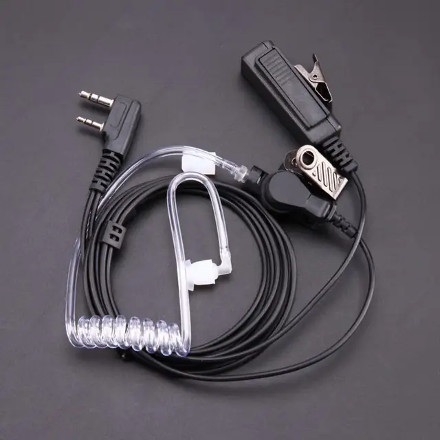 2 Pin PTT MIC Headset Covert Acoustic Tube In-ear Earpiece Headset For Kenwood For Baofeng UV-5R Two Way Radio Accessories ﻿