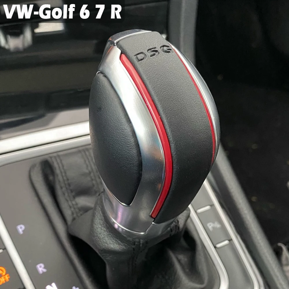 DSG Gear Shift knob With Leather Gearbox Shift Lever Cover For VW