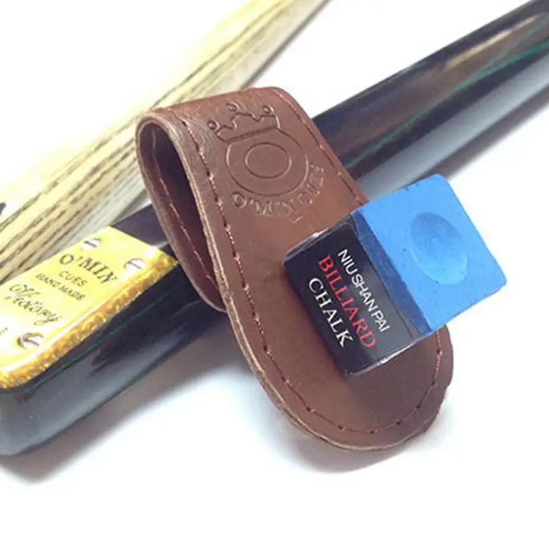 Billiard Chalk Holder Portable Leather Chalk Bag Clip Pool Billiards Snooker Accessories Magnetic Belt Clip Holder Powder Holder