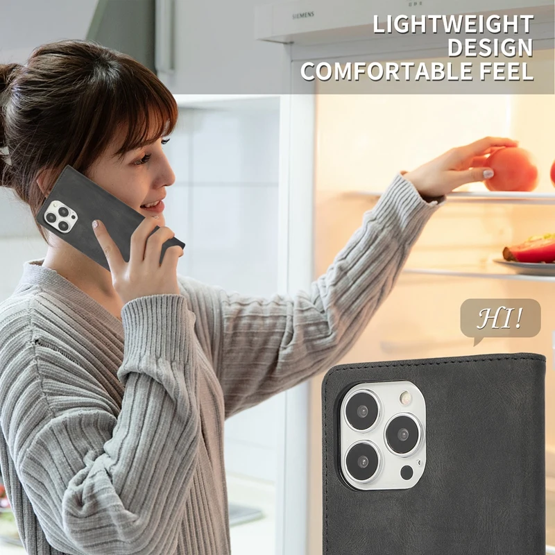 iPhone 16 Pro Max 16e PU 가죽 지갑 케이스 iPhone 15 14 Plus 14 13 12 11 XR XS MAX 7 8 Plus 용 강력한 자기 플립 커버