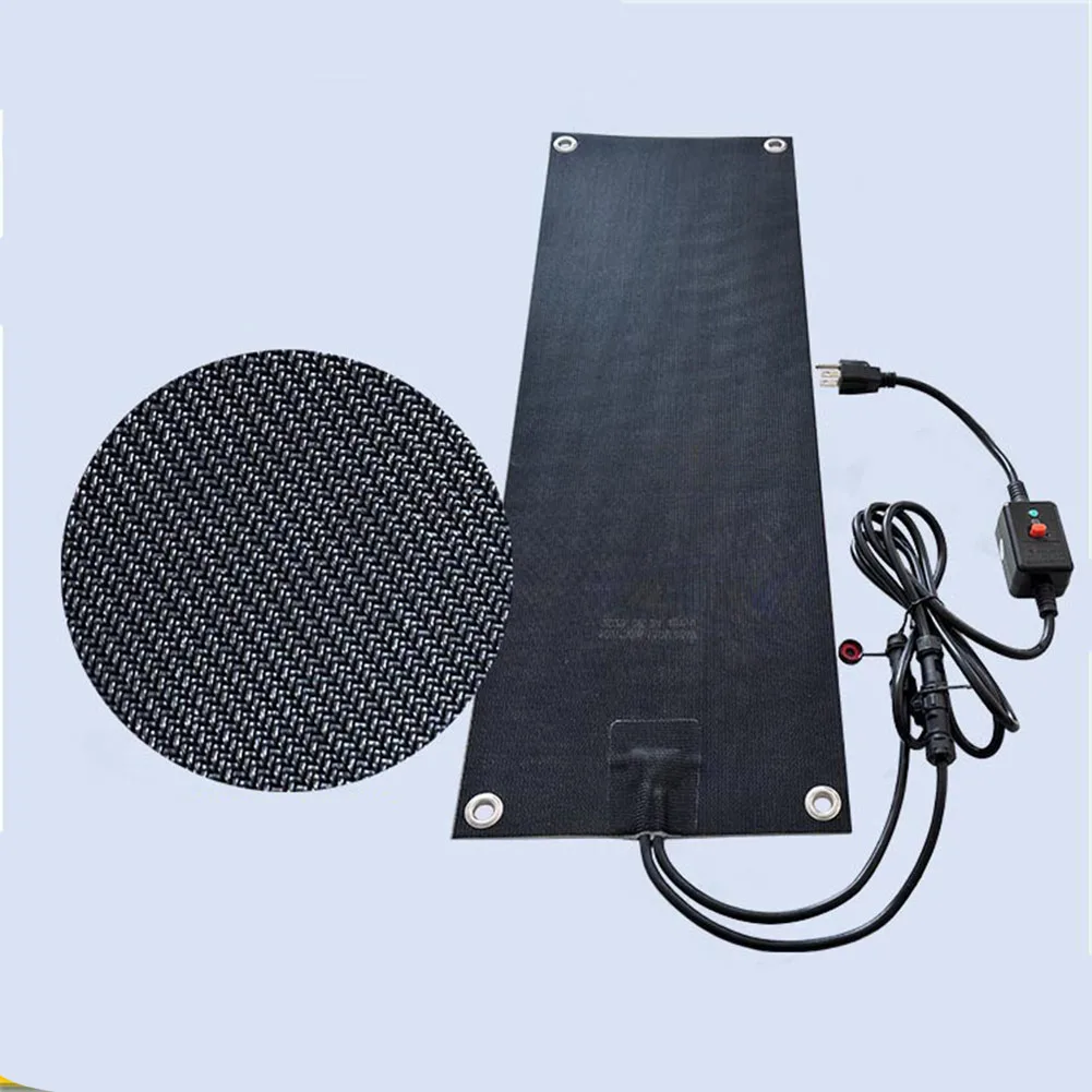 

1 Pc Ice Heated Pad Outdoor Snow Melting Mat Heated Walkway Mat 10x30in(26x76cm) Connectable W/ Power Cord Walkway Mat