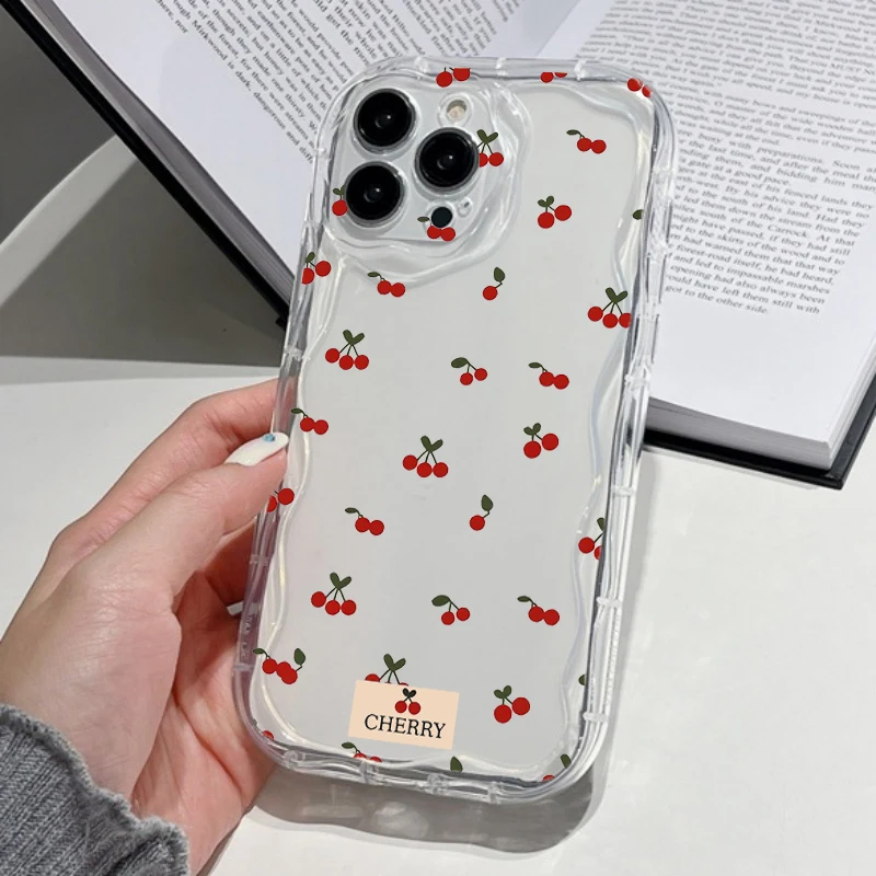 Cherry Strawberry Fruit 3D Wave Phone Cover