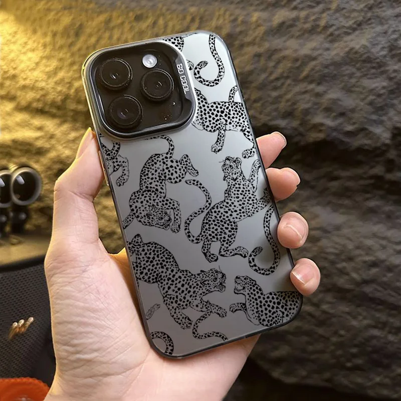 Chic Black and Pink Leopard Print Shockproof Phone Case
