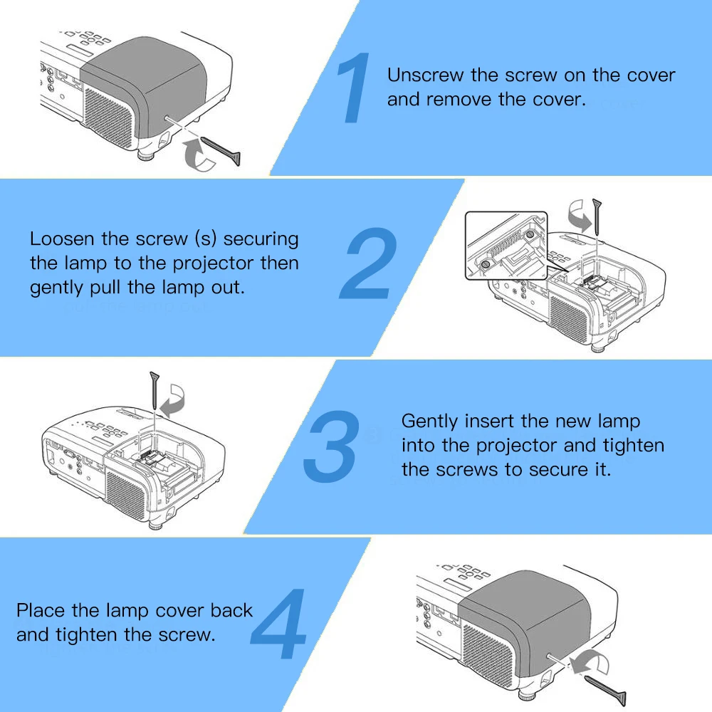 ELPLP96 Lampada di ricambio per proiettore per Epson VS250 VS355 VS350 EX5260 EH-TW650 EB-S41 X39 108 Lampadina solo proiezione professionale - immagine 5