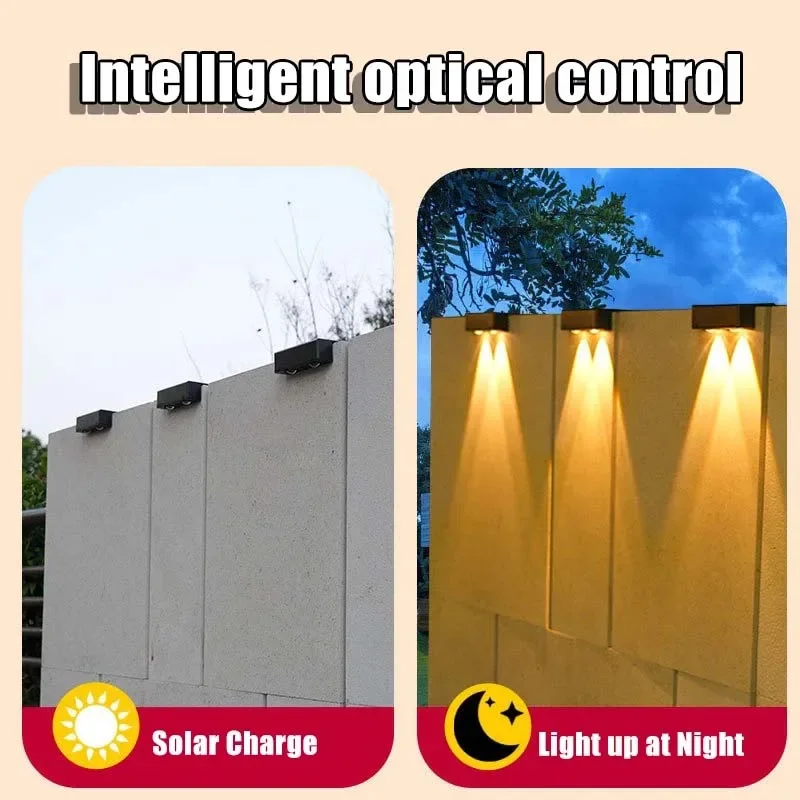 Solar Lamp 1-8 Pcs IP65 Waterproof Outdoor Wall Light Wireless Courtyard Lamp Fence Illumination Garden Stairs solar lamp wall light solar wall light