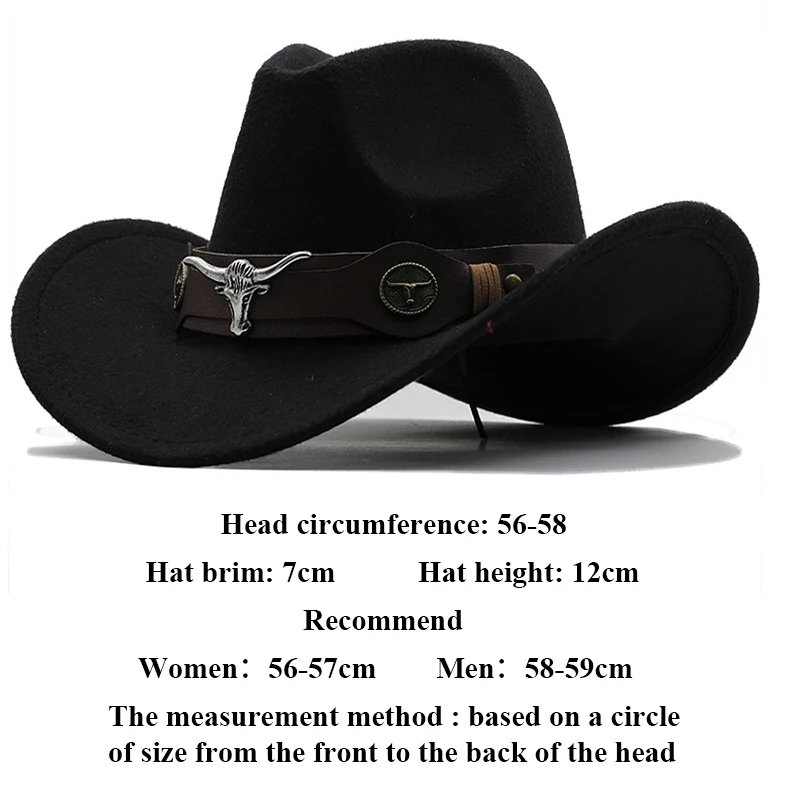 Western Cowboy Hats Western Hat Men Women Cowboy Style Leather Hats