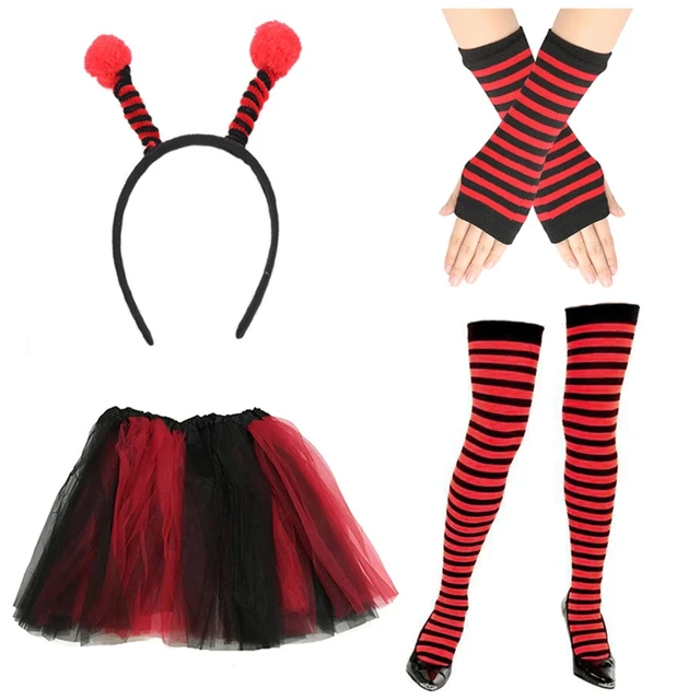 Women Girls Halloween Christmas Ladybird Hair Hoop Glasses Fairy Party Cosplay Fancy Costume Accessories Stage Performance Props 6