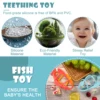 Color Kids 1PC Silicone Baby Teether Toy Food Grade Fish Chewing Toy Newborn Gift BPA Free Teething Ring For Toddler Baby Stuff 5