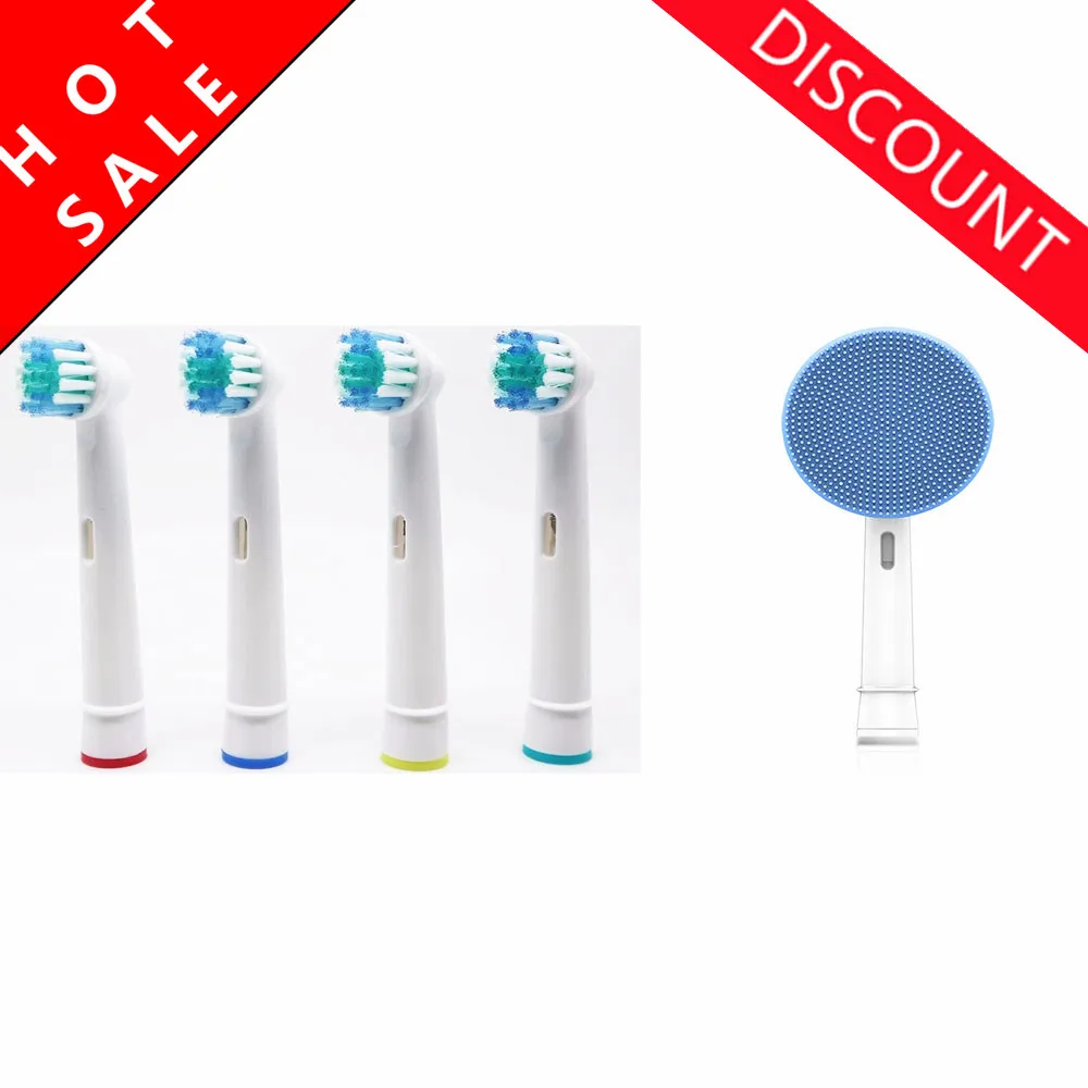 Toothbrush Heads+Silicone face brush Facial Cleansing Brush Head Suit For Braun Oral-B Pro 500 550 1000 3000 9000 9100 9400 насадка для косметического прибора braun 80 b face