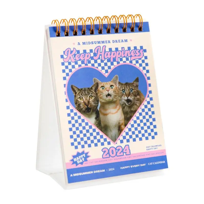 

Календарь с кошкой на Ежемесячный день, календарь для настольного компьютера, календарь со стикерами с кошкой, календарь со стойкой, календарь на 12 месяцев