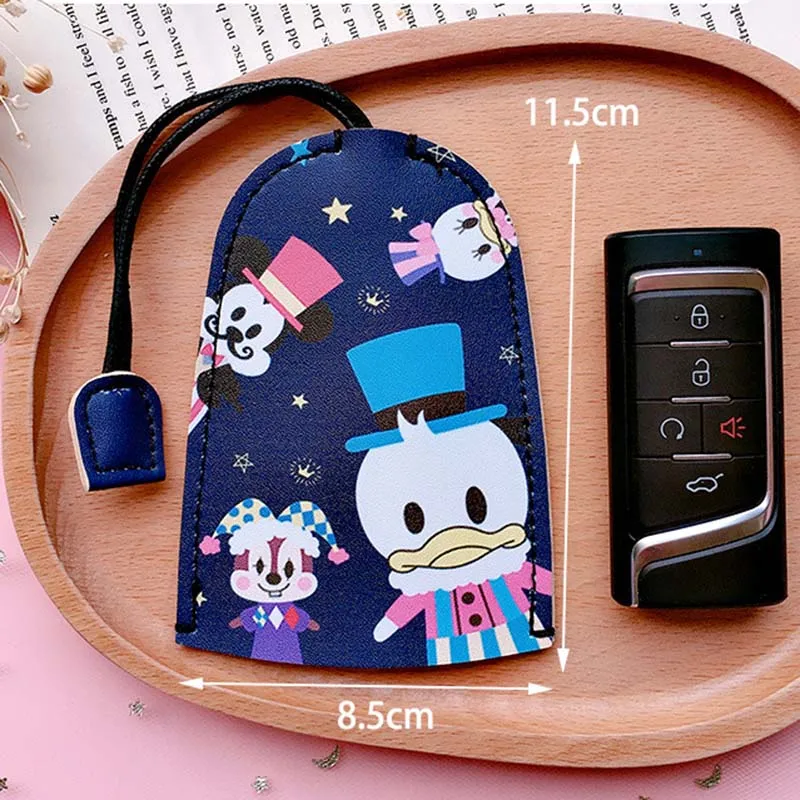 Disney Lilo Stitch Unisex Pull Type Key Bag PU Leather Key Wallets Housekeepers Car Holder Leather Keychain Pouch key case key holder key organizer key purse