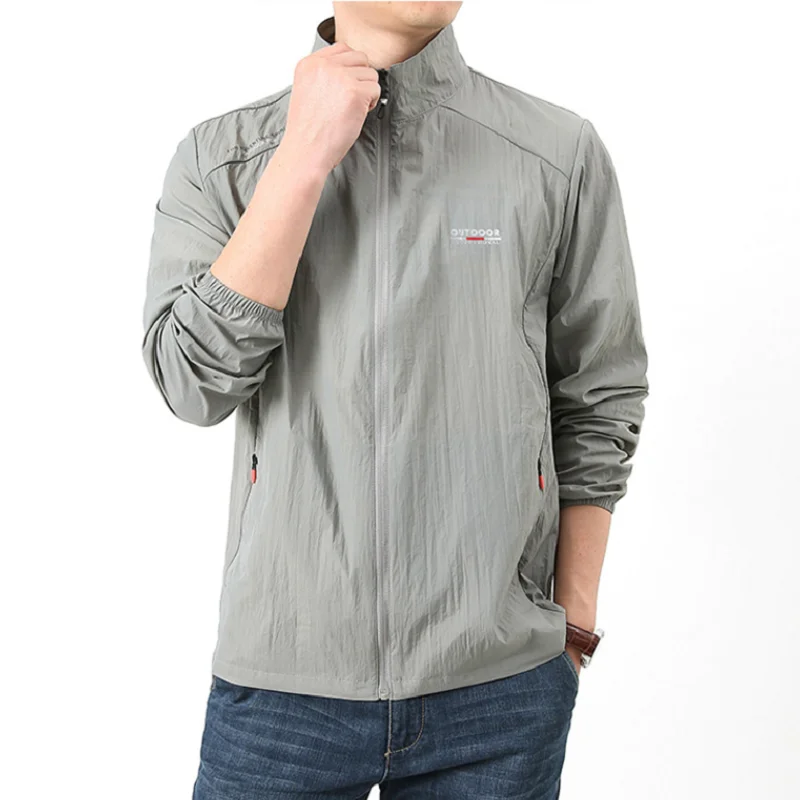 Summer Sun Protection Jacket Men Quick Dry Thin Skin Coat Men Cycling