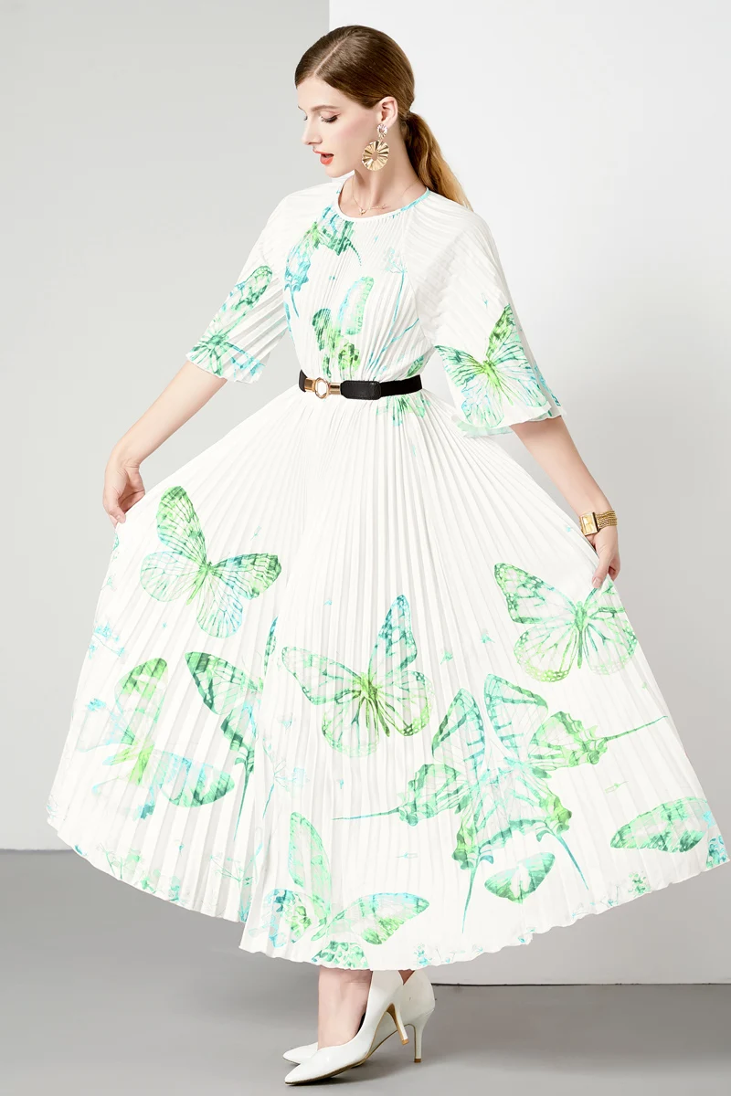 

2023 new temperament fashion women's elegant loose dress party party pleated skirt banquet sister dress