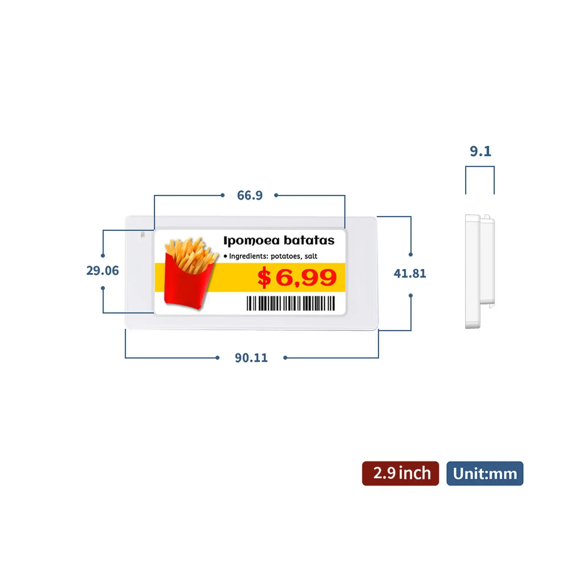 E 잉크 디스플레이 4색 디지털 태그 전자 ESL 선반 라벨 Rfid Smart Ble 라벨