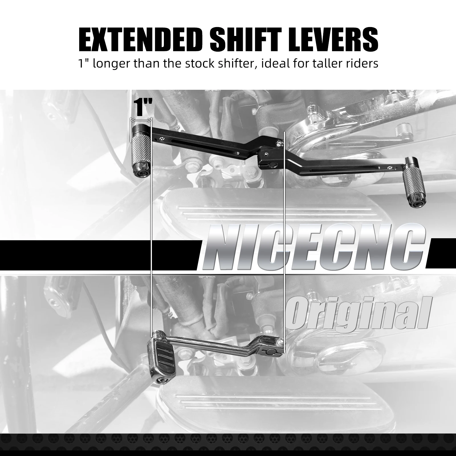 Für Harley Street Glide FLHXS 2014-2024 Erweiterte Schalthebel Road King FLHR Classic FLHRC Road Glide FLTRX Ultra FLTRU – Detail 12