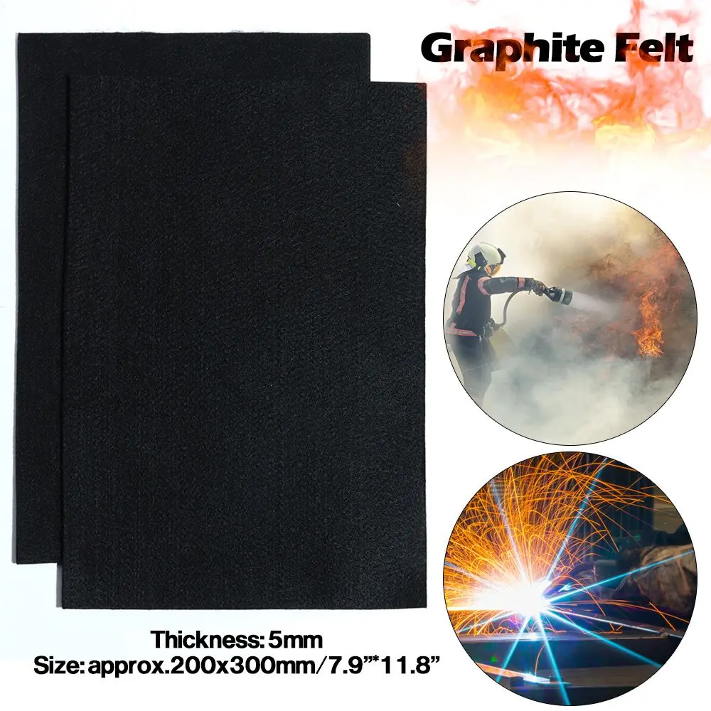 

Practical High Temp 300*200mm Torch Shield Pack Protective Sheet Graphite Felt Welding Protective Blanket