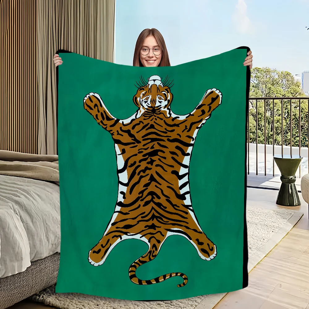 Adler warm retro soft plush blanket Tiger j-Jonathan for sofa living room office Moroccan Ethnic bedroom travel Rug gift Flannel 2