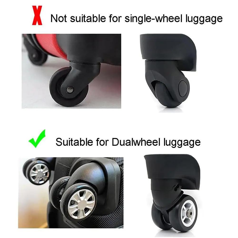 8PCS Luggage Wheels Protector Cover Silicone Wheels Caster Travel Luggage Suitcase Reduce Noise Wheels Guard Cover Accessories