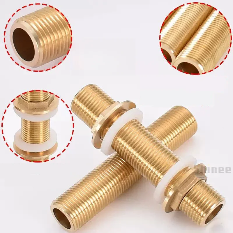 1/2" 1/4" Brass Water Tank Connector Silicone Gasket Copper Pipe Fish Tank Coupling Joint Garden Irrigation Pipe Hose Adapter