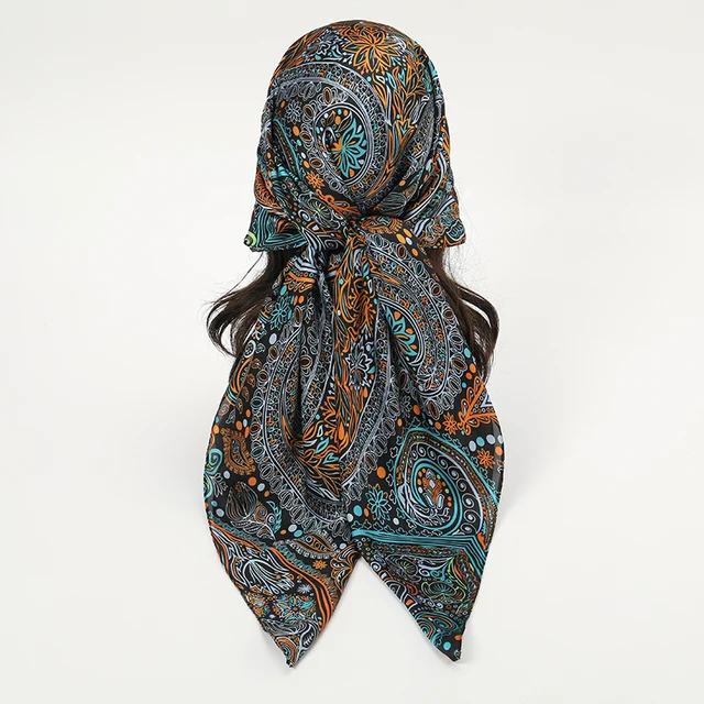 Bandana Rossa Bandana In Seta Satinata 70x70cm Foulard Versatile