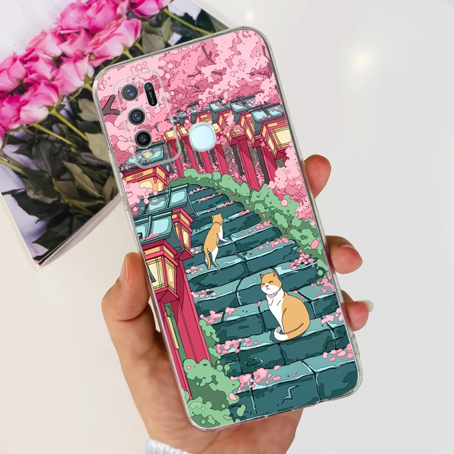 Fashionable Painted Clear Silicone Soft TPU Phone Case Cover