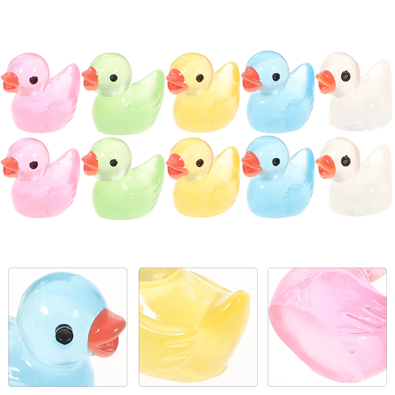 

Mini Resin Ducks Glow In The Dark Tiny Ducks Figures DIY Handicraft Micro Landscape Fairy Garden Party Decoration