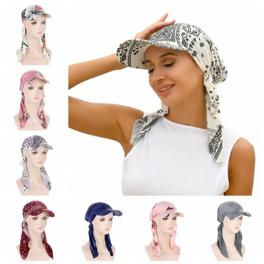 

Dustproof Long Tail Pirate Hat Quick Dry Breathable Hip Hop Headband Hat Windproof Sun Protective Banded Headscarf Hat Summer