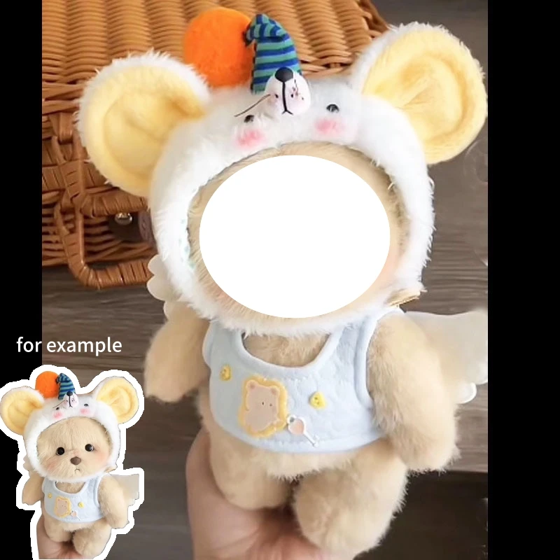 Set 3 Pezzi 1:6 Orso Snodato E Coniglietto Peluche Con Cesto - Miniature Fatte A Mano