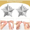 24Pcs Platinum Star Badge Lapel Pin Pentagram Alloy Brooch Pin Veterans Day Star Pin Military Award Pins Labor Day 4th of July 3