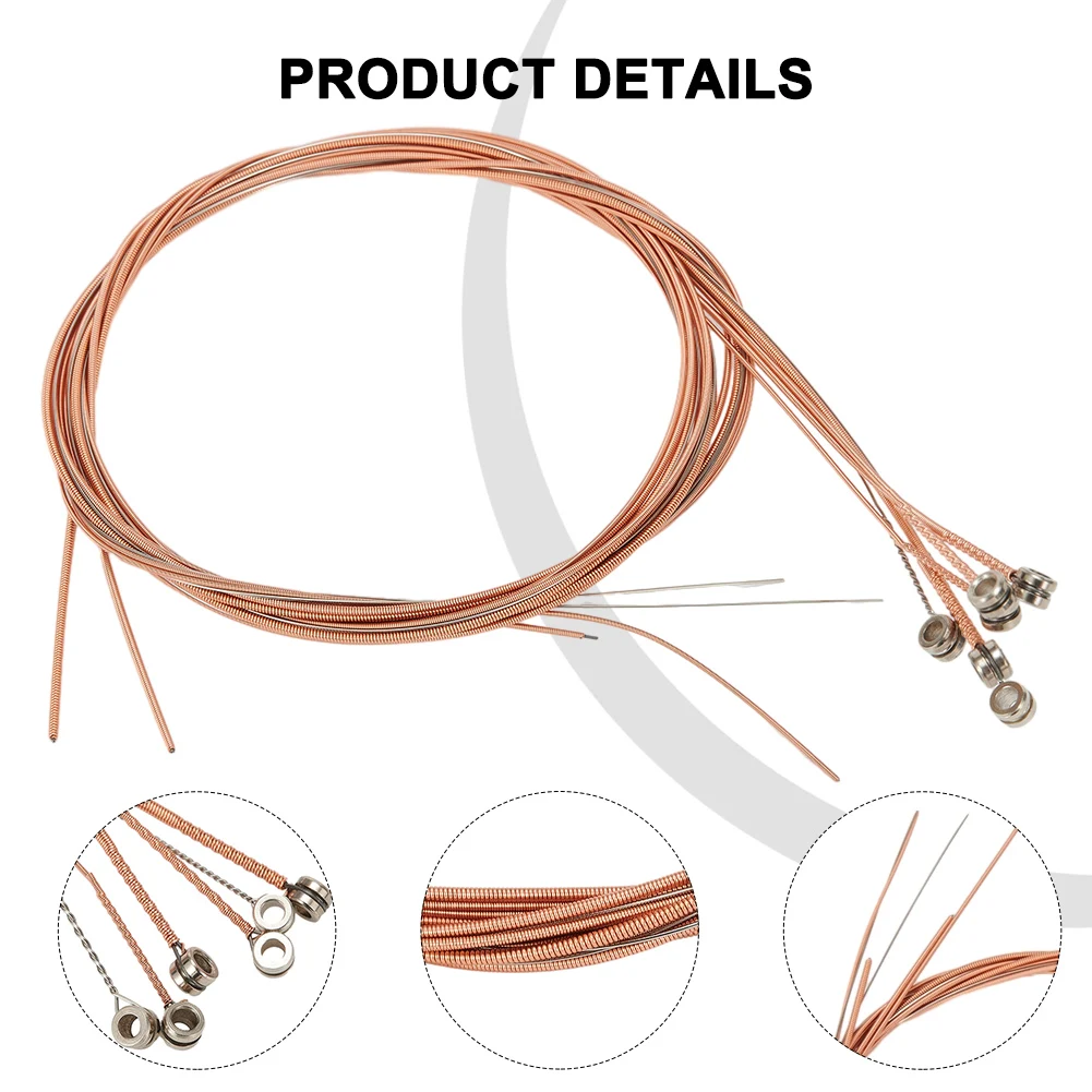 

Acoustic Guitar Strings Set 1 Set 35.4 Inch Acoustic Strings Copper Guitar Accessories Replacement Rustproof Universal