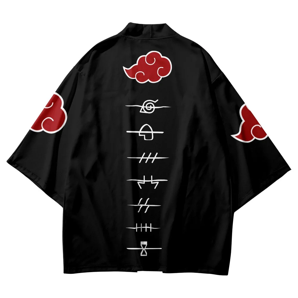 Fashion Red Cloud Men Women Kimono Cardigan Streetwear Boy Girls Traditional Clothing Robe Japanese Style Yukata Haori Shirt 202