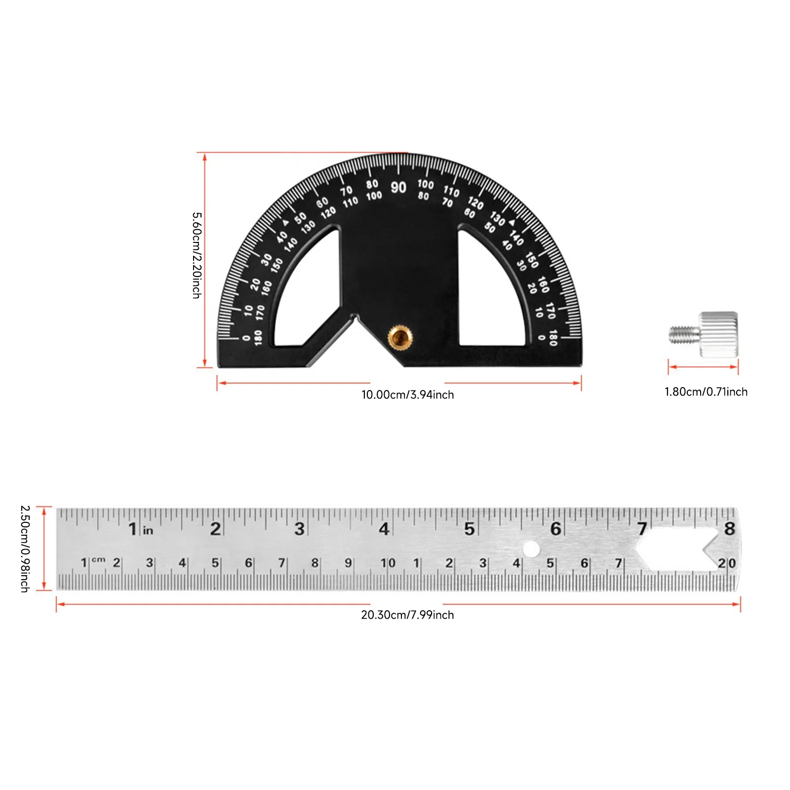 Digital Angle Protractor Angle Protractor Angle Measuring Tool 1PC Multi Functional Plastic 8 Inches Magnetic Suction Angle Ruler