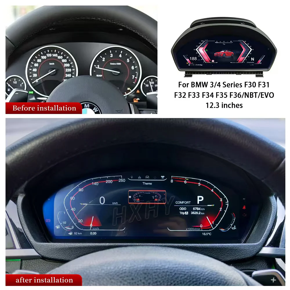 신형 2025 최신  자동차 디지털 클러스터 계기판 LCD 속도계 대시보드 플레이어 BMW 4 시리즈 F32 F33 F36 2013-2017용
