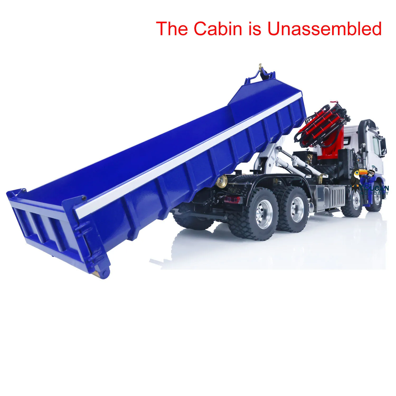 8X8 LESU 1/14 Scale RC Hydraulic Dump Truck Tipper Kit Cabin Finished Crane Car Remote Control Dumper Vehicle Light Sound Set 2