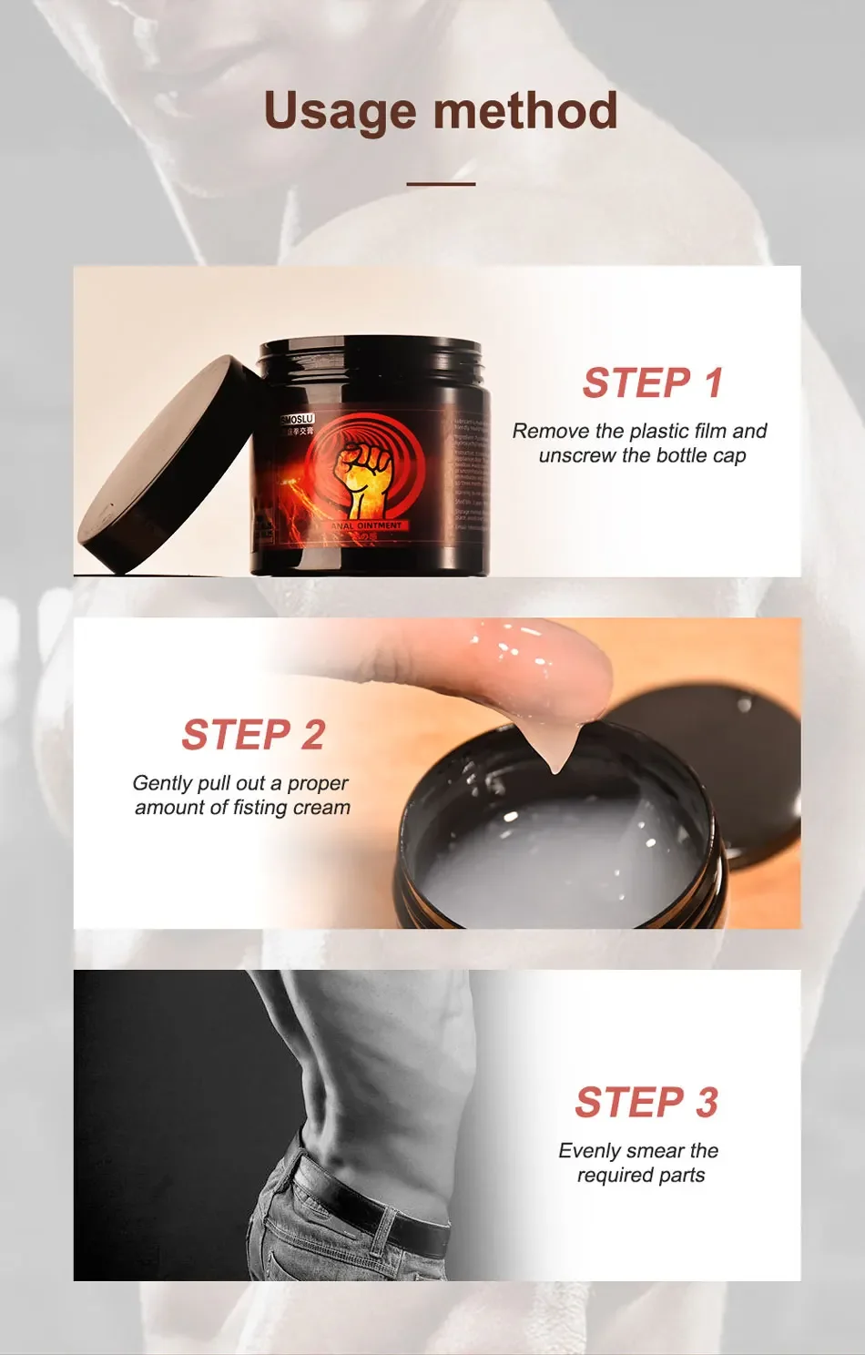 Anal Lubricant Oil Gel Sex Fist Analgesic For Men Women Anti-Pain Butt Lubrication Grease Sexo Cream Gay Adult sexual lubricant