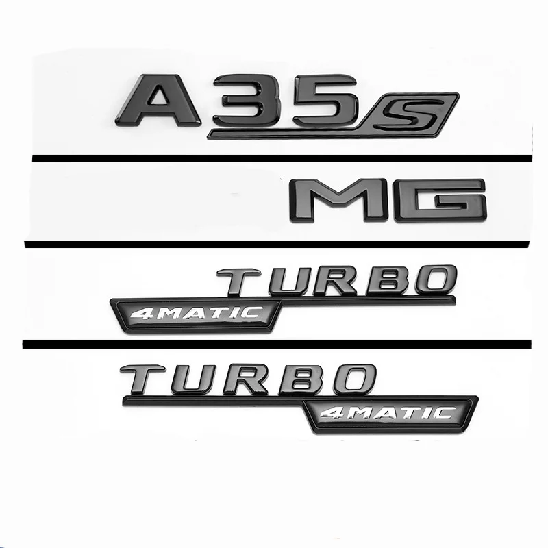 

2017 Glossy Black Letters A35 A45 S Badge Turbo 4matic Emblem for Benz AMG Car Fender Trunk Rear W176 W177 Logo Sticker