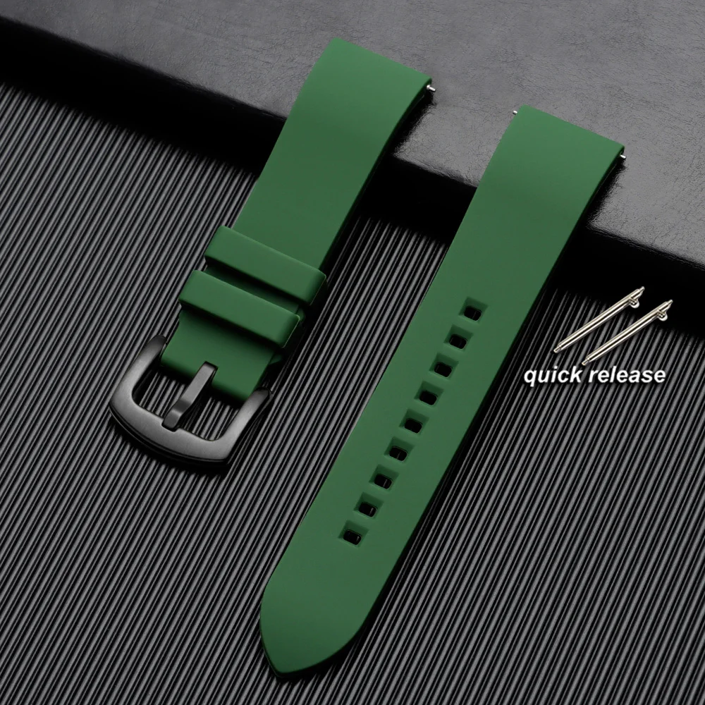 Quick Release Waterproof Silicone Sports Watchband - Soft Rubber Strap