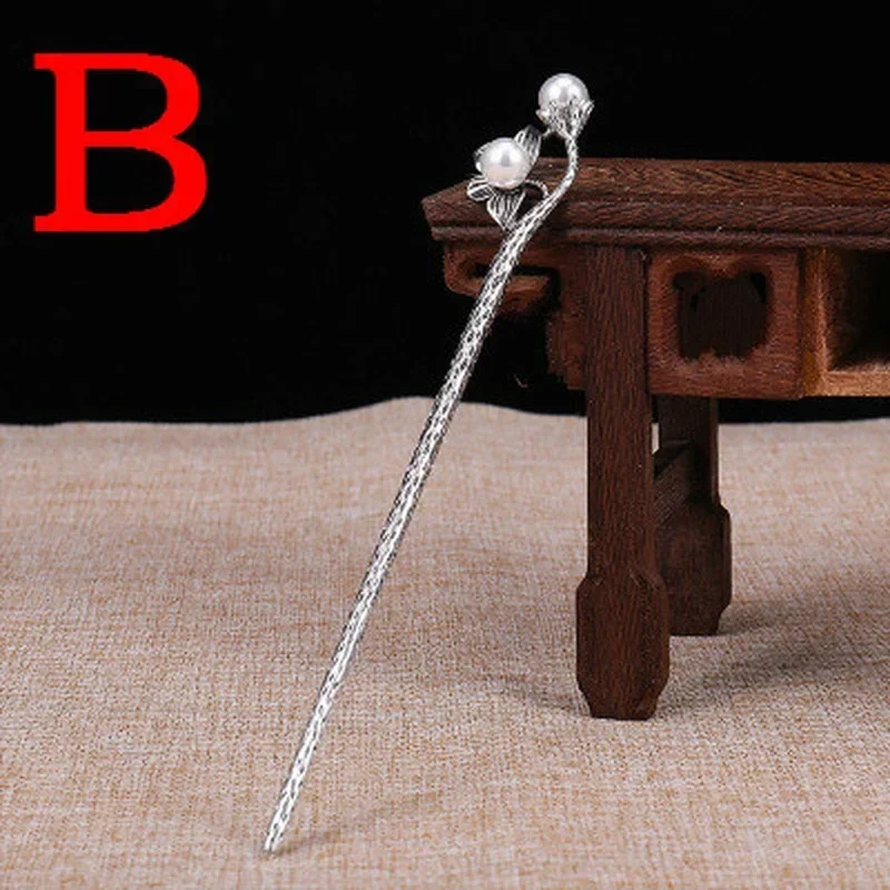 1 Pcs Retro Fashionable Hair Clip Chinese Style Imitation Pearl Hairpin With Chinese Elements Girls Elegant Sweet Accessories