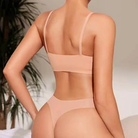 Ensemble de soutien-gorge pour femmes, dos en T, sans couture, sans fil, Push up, confortable, respirant, Yoga, sous-vêtements de sport 4