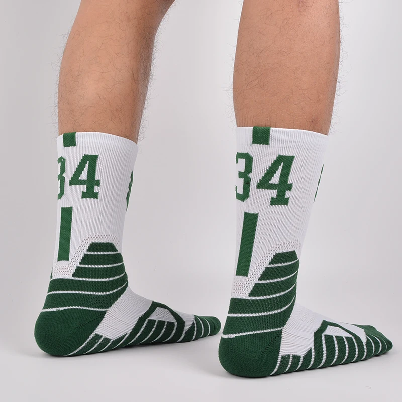 

Men Basketball Socks Number High Quality Sports Socks Knee High Non-Silp Thickened Towel Bottom Match Child baloncesto Socks