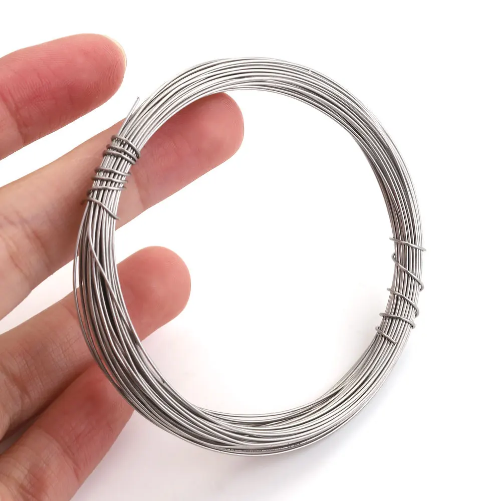 10M Stainless Steel Silver Color Wire Single Wire Beading Wire 0.3/0.4/0.5/0.6/0.8/1mm DIY Jewelry Making Finding Accessoires