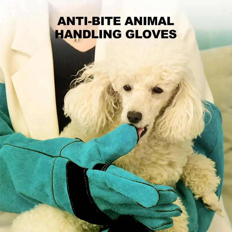 Anti-Bite Safety Gloves Ultra Long Thickened Green Pets Grip Biting Protective Gloves For Catch Dog Cat Reptiles Animal supplies