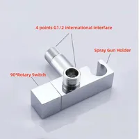 ทองเหลือง Bidet ก๊อกน้ําทอง/ปืนสีเทามือถือห้องน้ํา Bidet Sprayer ชุดสุขอนามัยห้องน้ําเดี่ยวน้ําเย็น TAP ทําความสะอาดด้วยตนเอง 4