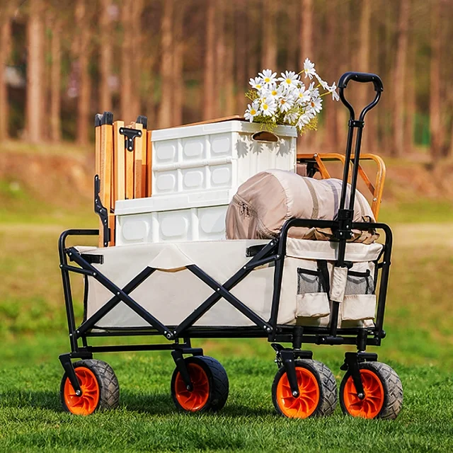 Kemping Kocsi Összecsukható Asztal Kerekek Frissítse Nagy Kapacitású Kültéri Party Piknik Kert