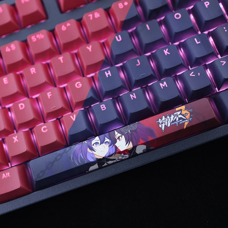 Teclas Conjunto Seele Vollerei Stygian Keycap Pbt Corante Subbed Backlit Keycaps Honkai Impacto Anime Gaming Key Caps Perfil Cereja 108 - Imagem 4