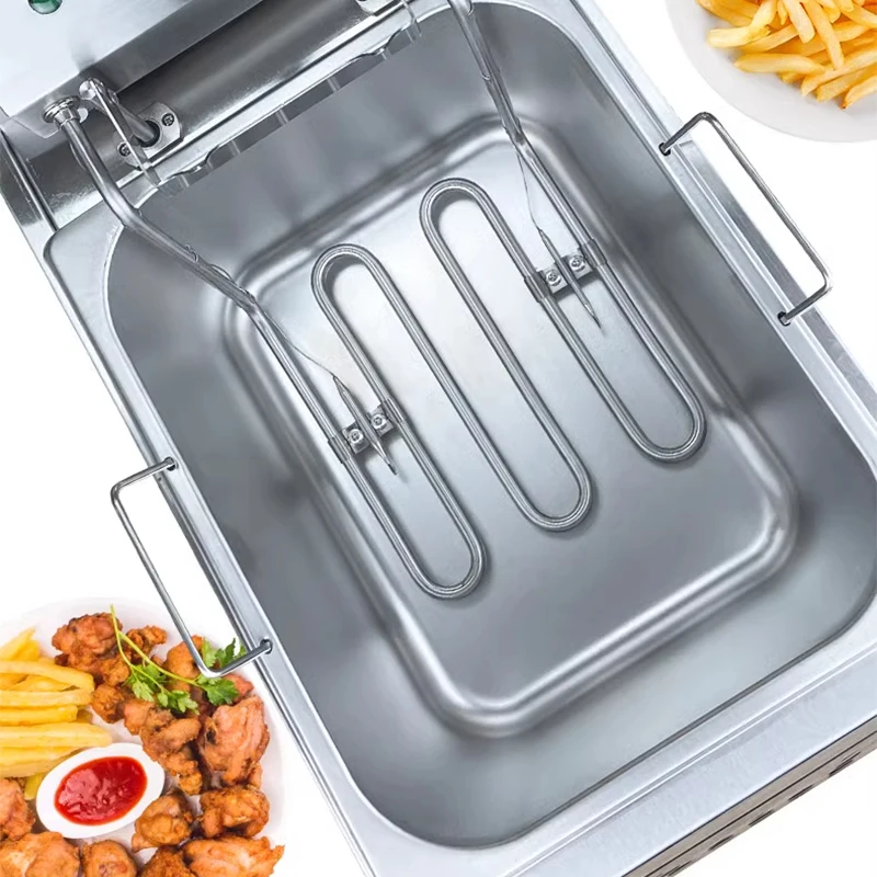 Electric fryer Commercial fully automatic lifting fryer 8L single cylinder intelligent timing fried chicken fillet French fries 2