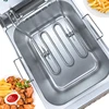 Electric fryer Commercial fully automatic lifting fryer 8L single cylinder intelligent timing fried chicken fillet French fries 2