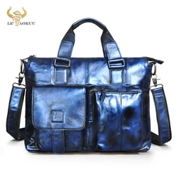 Genuine Leather Office Maletas Business Briefcase 15.6
