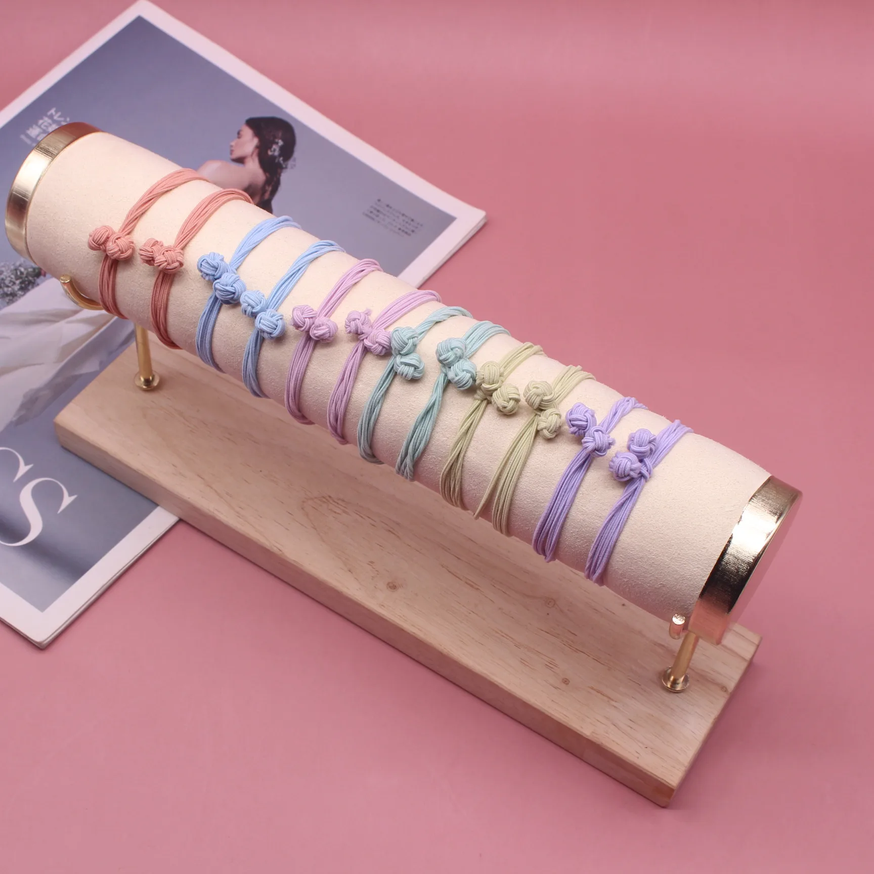 YVLAH 12Ps/Set New Hair Ring Colorful   Rubber Band Sweet Head Rope For Women Girl bride hair clip